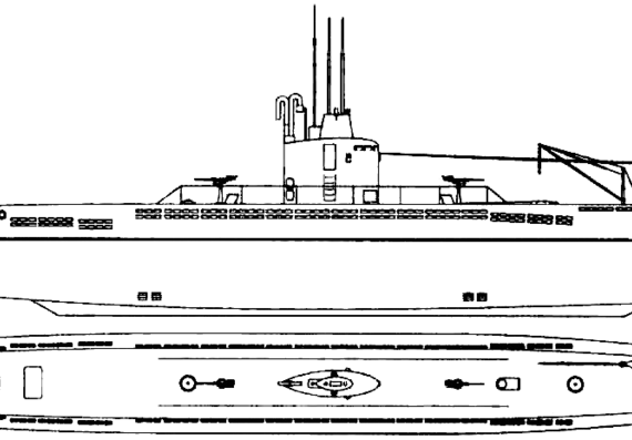 Корабль IJN I-202 [Submarine] - чертежи, габариты, рисунки